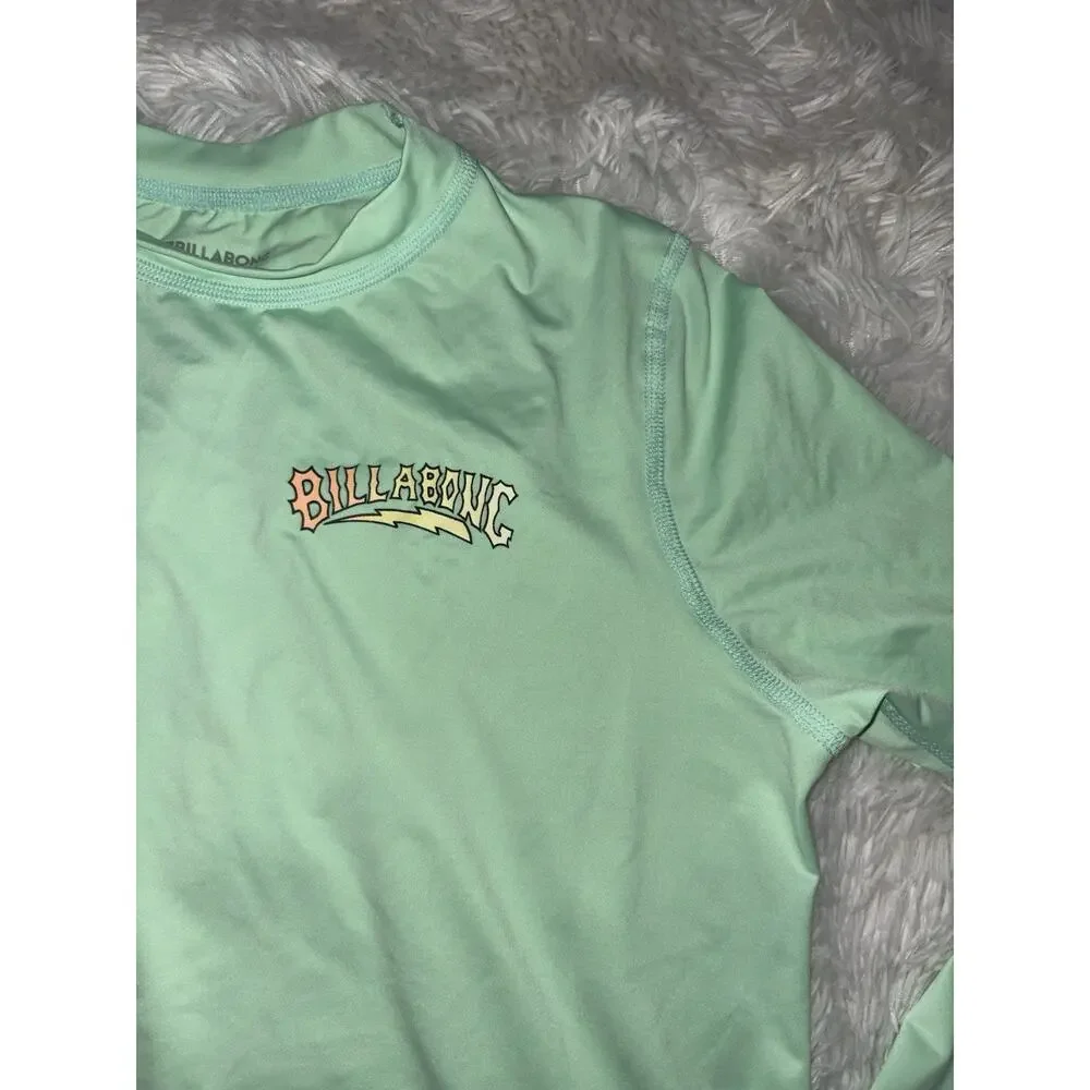 Billabong Adult S UVA/UVB Block Green Rashguard. Grt Quality & Condition